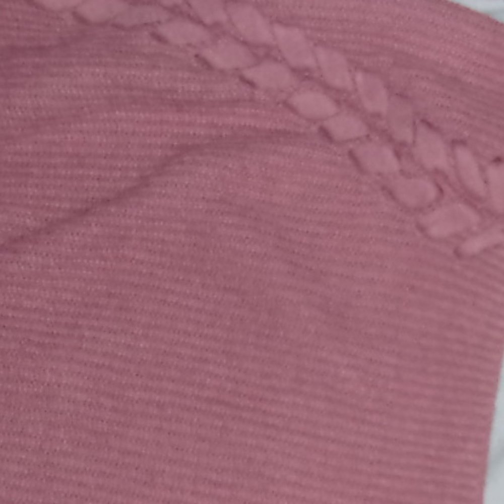 size large pink womens top sweater shirt   knit pullover shirt cottage core - Picture 3 of 4